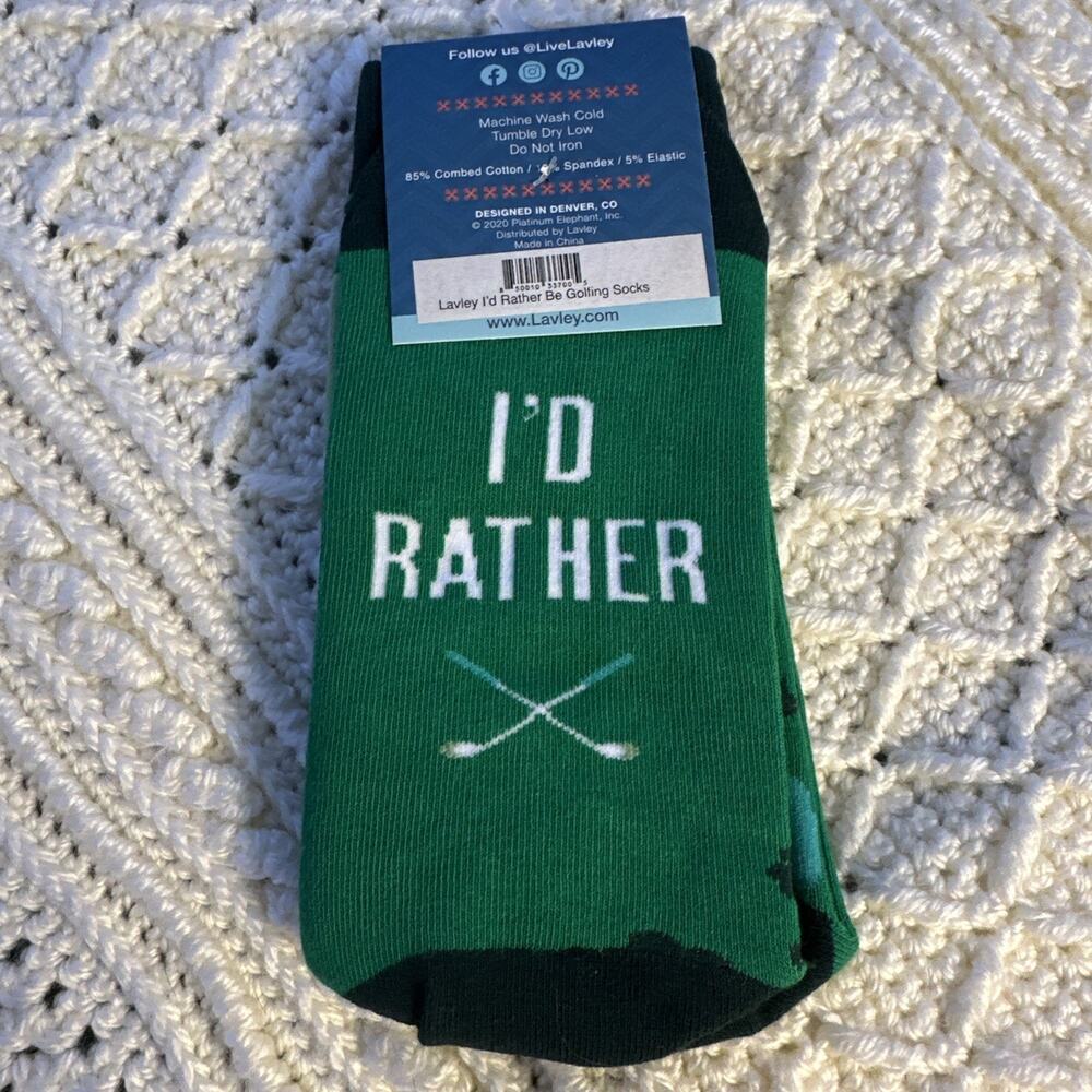 Lavley Funny Golf Socks - Unisex- I’d Rather Be Golfing Socks